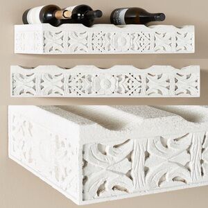 Anthropologie Hand Carved Lombok Wall-Mounted Wine Rack